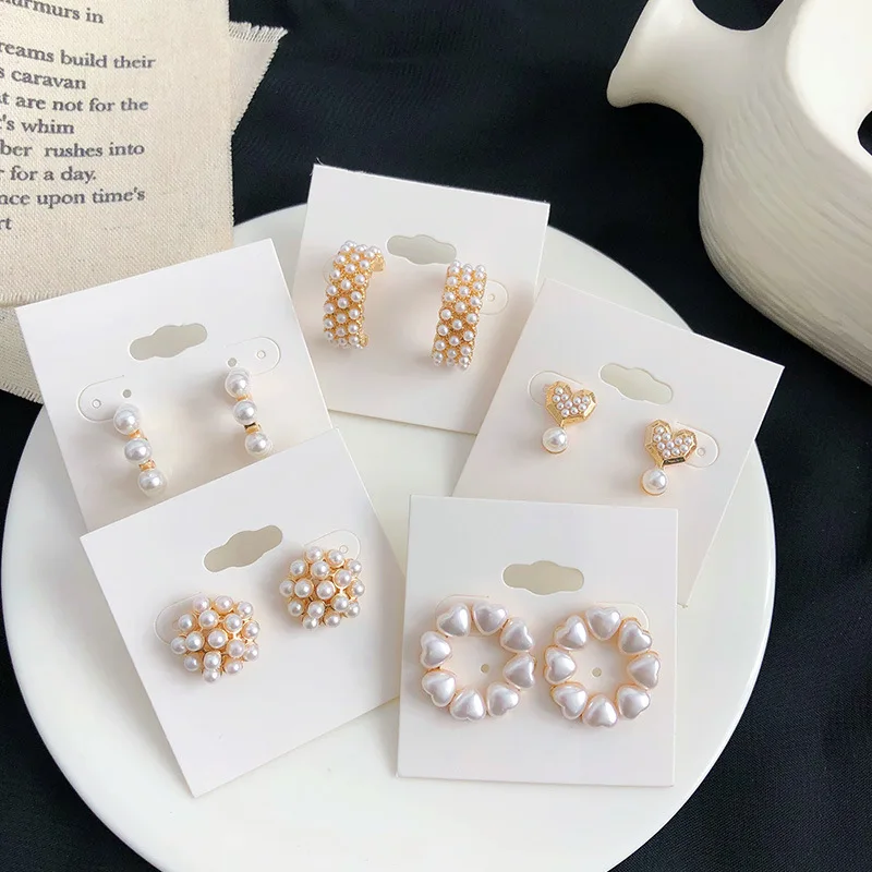 Серьги с белым жемчугом для женщин серьги знаменитостей Геометрическая круглая