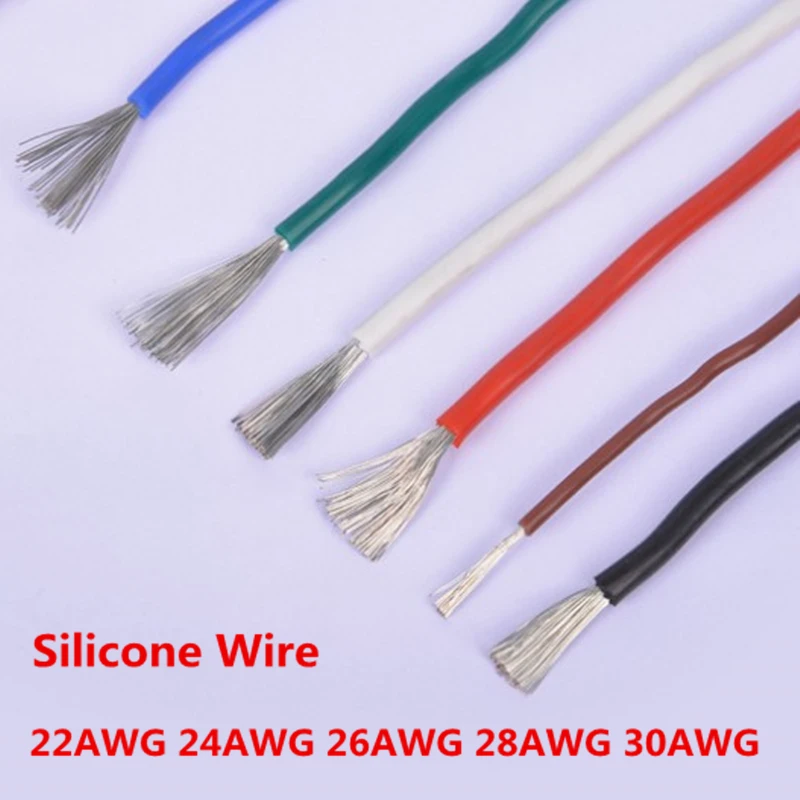 Силиконовый провод 22AWG 24AWG 26AWG 28AWG 30AWG сверхгибкая испытательная линия кабель из