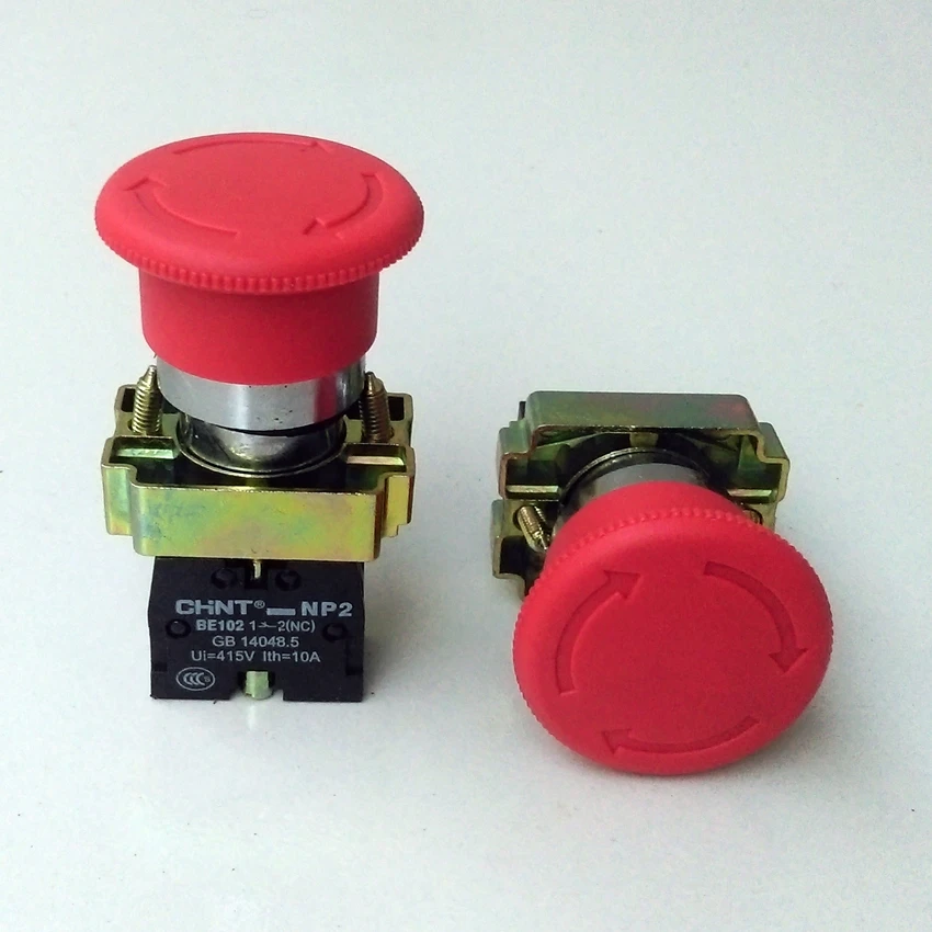 1 шт CHINT NP2-BS542 Кнопка аварийной остановки нормально Закрытая гриба |