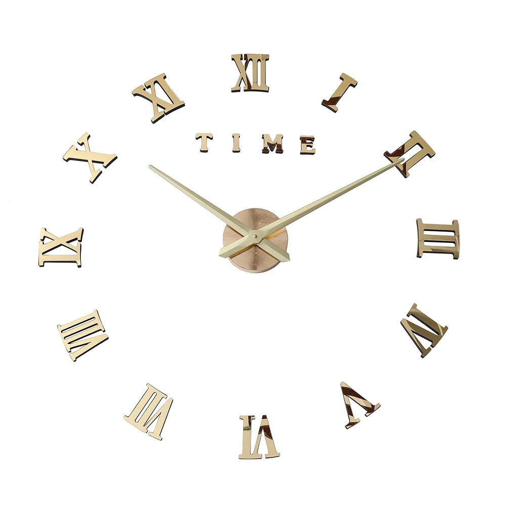 Wall Clock Golden Современный дизайн кварцевые часы модные часы зеркальные наклейки diy Декор для гостиной Новое поступление 3d настоящие большие настенные часы - Цвет: Wall Clock Golden