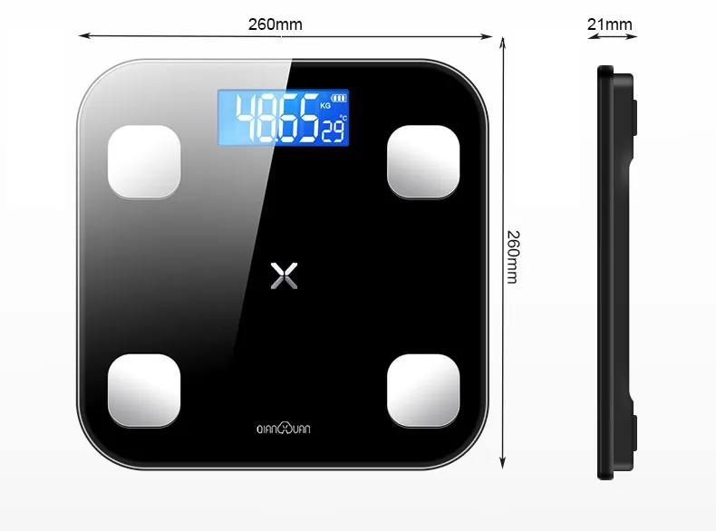 Умные весы для ванной комнаты mi Smart Body Fat напольные цифровые человеческого веса B