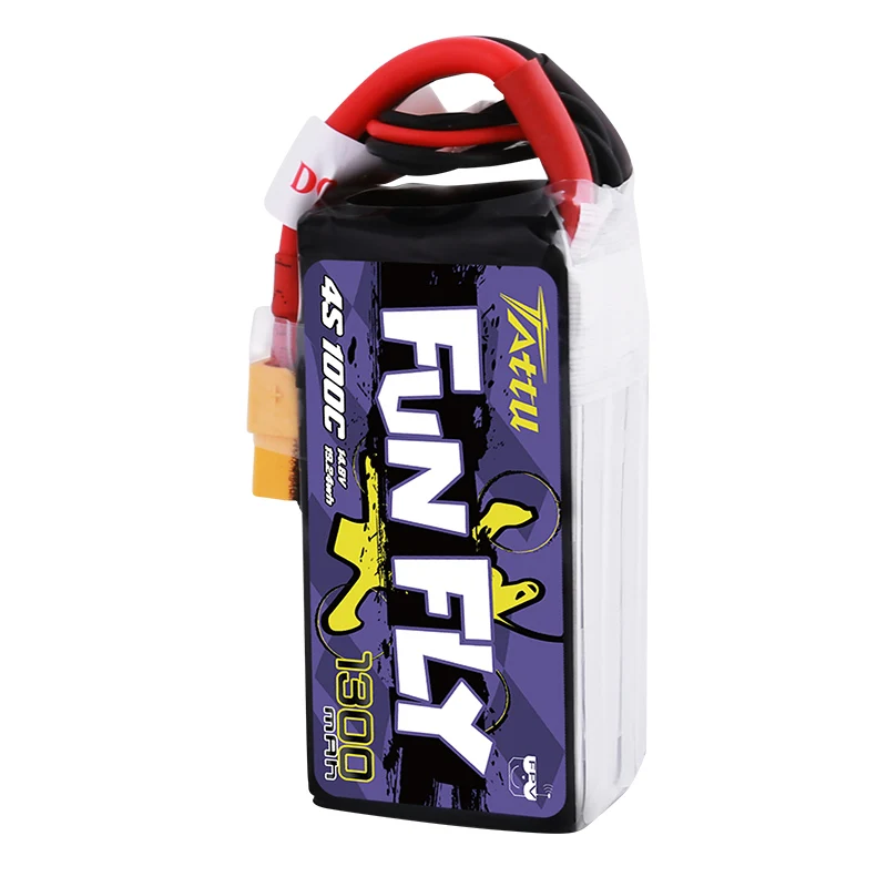 Ace TATTU FUNFLY 1300 мАч 1550 1800 3s 4s 6s 100C 12 6 в 16 8 25 2 Lipo батарея XT60 разъем FPV 250 230 210 180 Размер