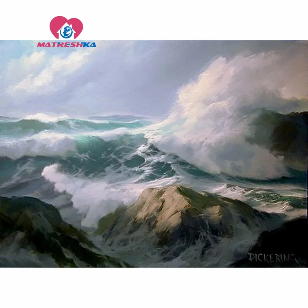 Алмазная 5d картина сделай сам мозаика с мотивом пейзажа моря вышивка кристаллами