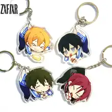4 шт./компл. аниме брелок бесплатно! Iwatobi для плавания клуб Haruka Nanase Тачибана Макото Rin Matsuoka Doubleside отпечаток