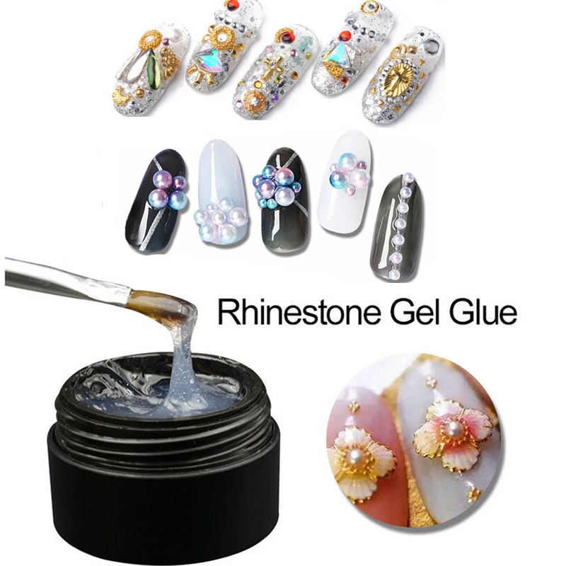 

8ml Super Sticky Glitter Glue UV Gel Nail Art Rhinestones Gem Jewelry Decoration Accessory Super Sticky Adhesive Nail Gel