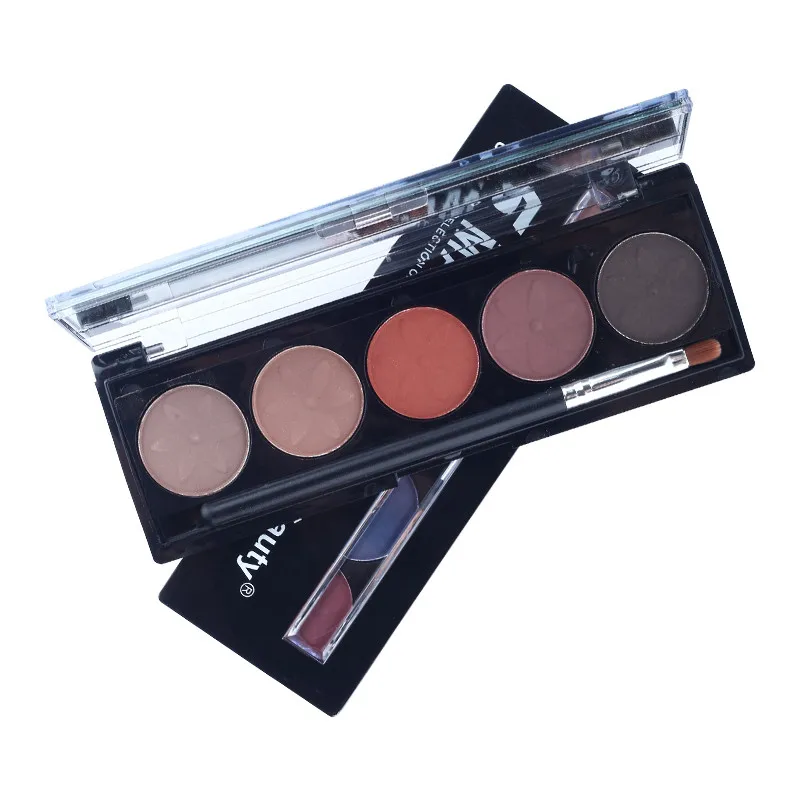 Профессиональная палитра теней для век 5 цветов матовые тени макияжа Гладкий