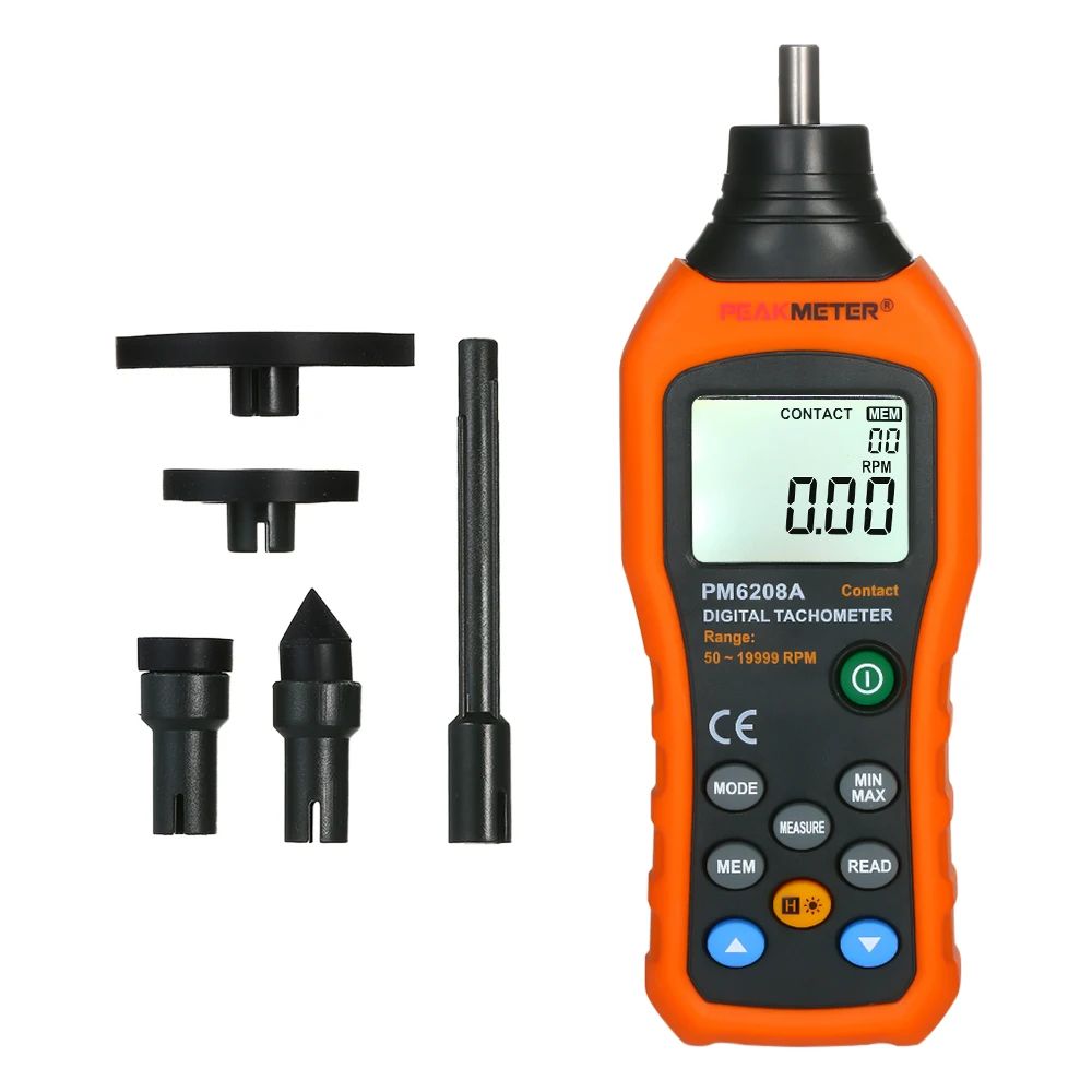 

Digital Tachometer Handheld Contact Motor Tachometer LCD Speedometer Tach RPM Meter Contact-type Measuring Rang 50~19999rpm