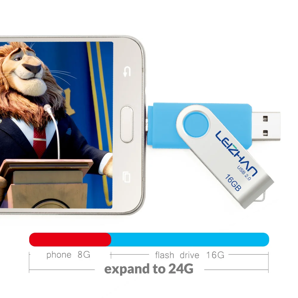 LEIZHAN USB накопитель OTG флэш 128 ГБ Микро флеш карта памяти 64 Рамочка для фотографии 2 0