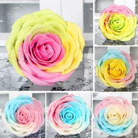 2016 three color colorful roses wholesale rsoap rose bouquet diy materials spent flower head 8 piecespack