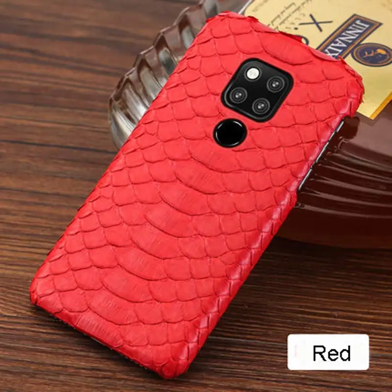 LANGSIDI натуральная кожа питона для huawei mate 20 Pro lite honor 8x 9X чехол из змеиной кожи для huawei mate 20 30 P20 Pro Чехол s Cover - Цвет: Красный