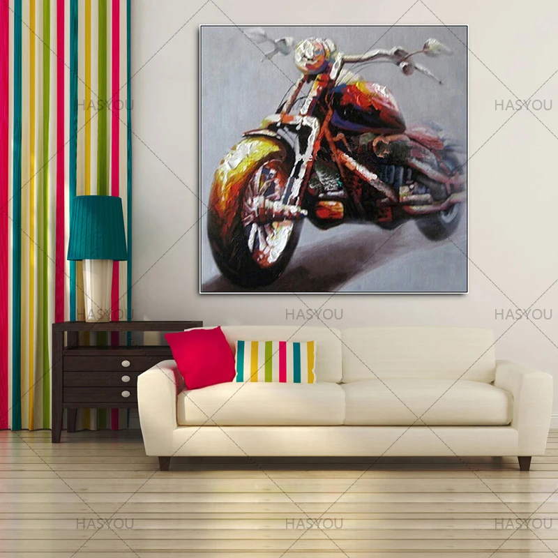 Мотоцикл рисунок мотоцикла домашний Декор украшение для дома картина маслом