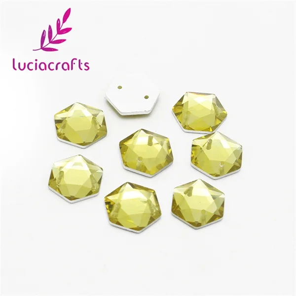 yellow Lucia crafts 12 мм разные цвета на выбор Акриловые Плоские с оборота 2 отверстия пришивные стразы DIY Craf сумка Аксессуары для одежды 50 шт. D1406 - Цвет: yellow