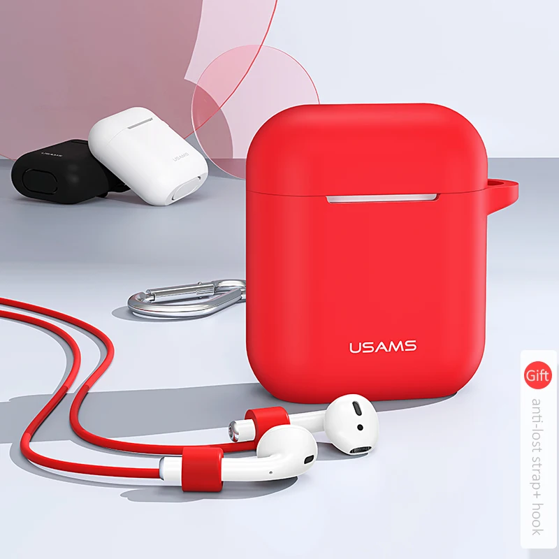 USAMS светящийся защитный чехол для наушников для AirPods чехол для наушников чехол для Apple беспроводные Bluetooth наушники Airpod чехол