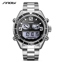 sinobi watch men white watches waterproof male digital quartz led chronograph wristwatch army full steel date relogio masculino