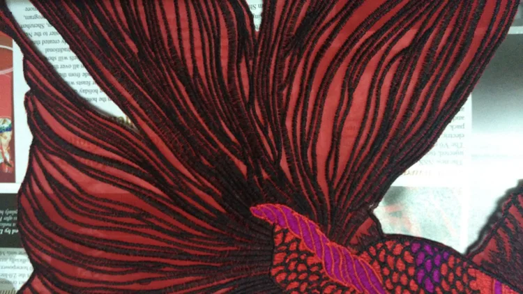 Большая вышивка нашивка в виде Красной золотой рыбки аппликация аксессуары