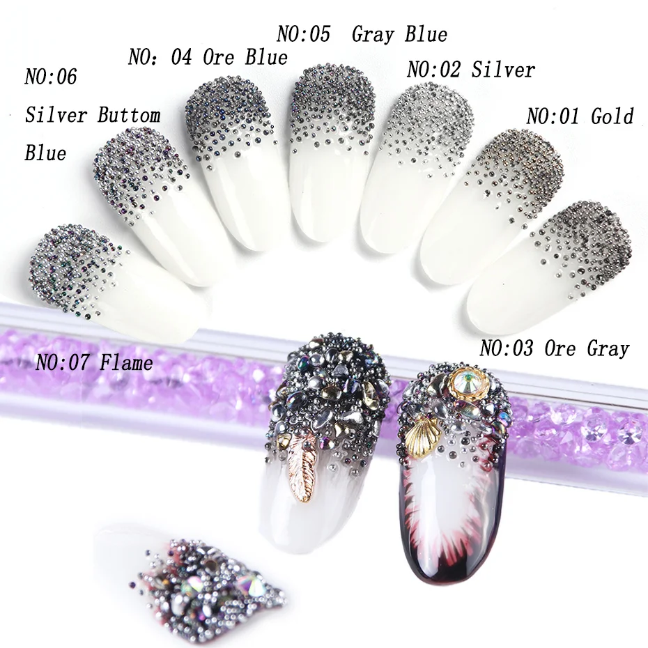 1 шт. микро хрустальный шар Стразы для ногтей с пламенем серебристые украшения