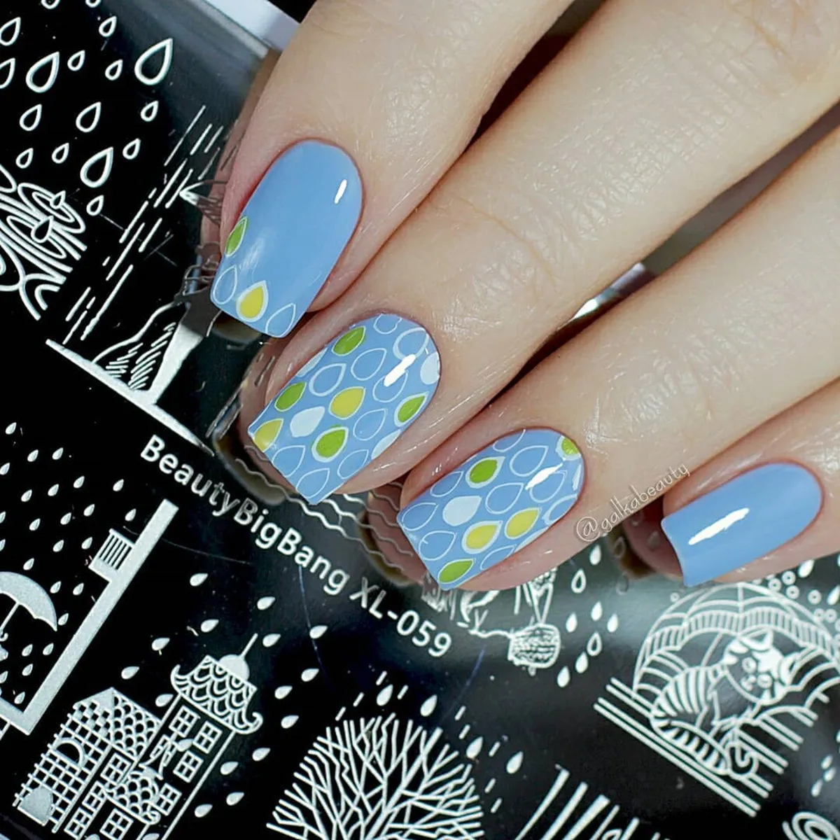 Beautybigbang нержавеющая сталь 6*12 см мирные дождливые сцены тема ногтей штамповки пластины XL-059