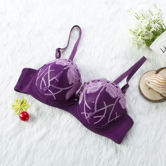 Новый Регулируемый бюстгальтер с глубоким V образным вырезом и вышитыми цветами