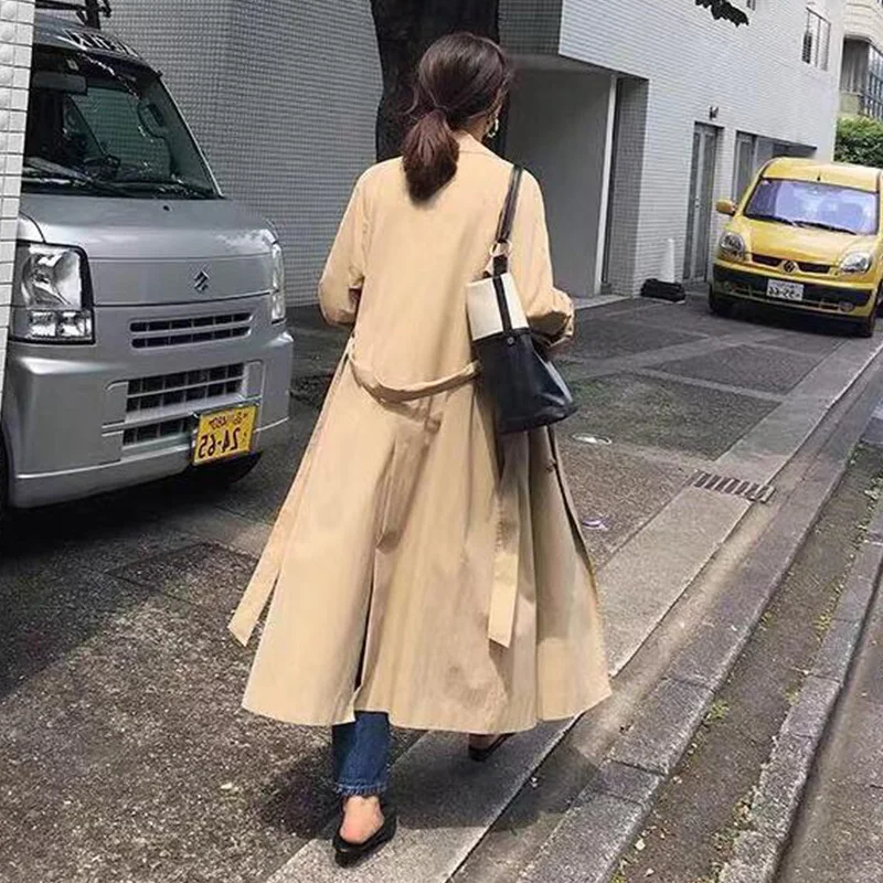 Новинка 2020 весенне-осенний женский однотонный Тренч Европейская мода офисное