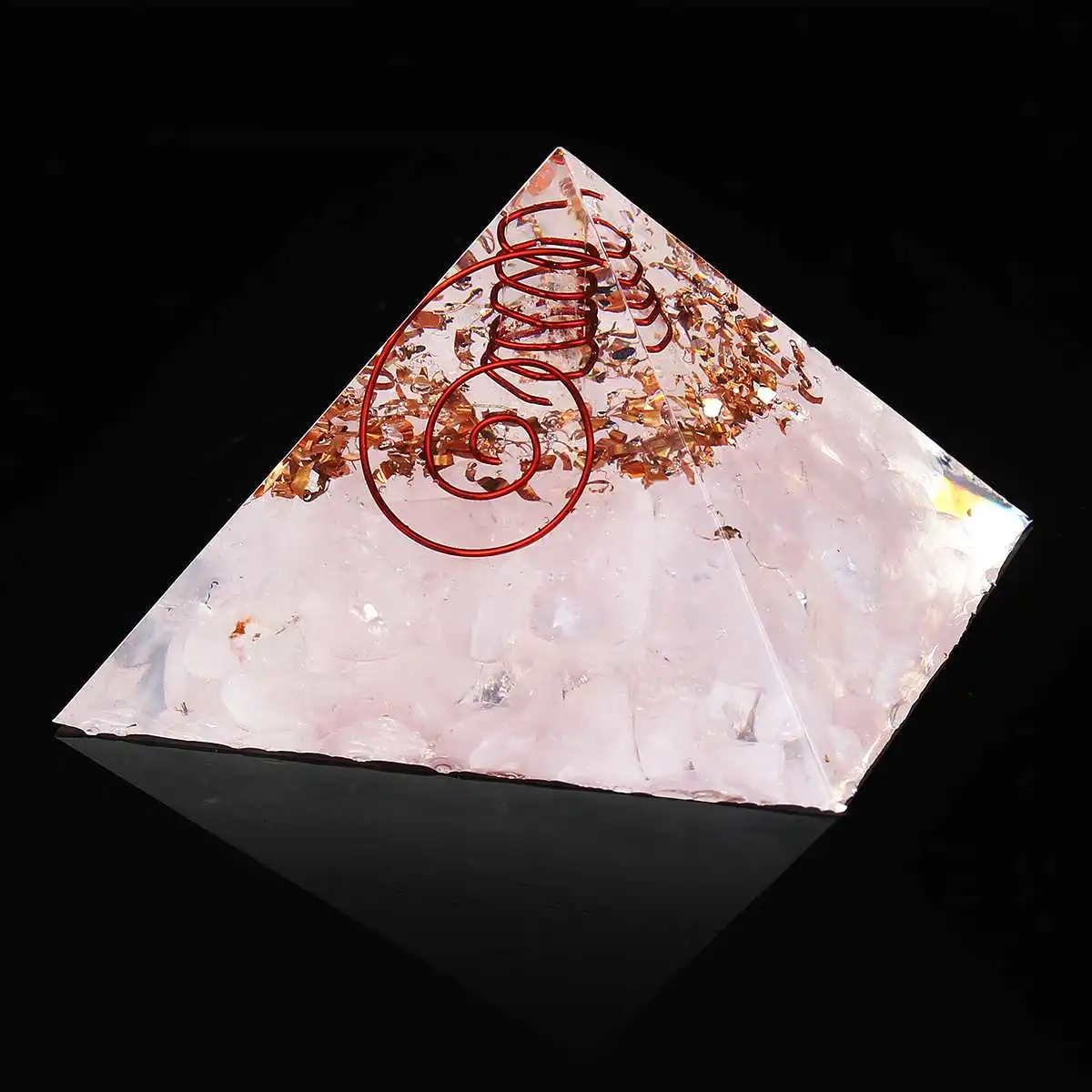 Aura Crystal 65 мм Orgone Energy конвертер Orgonite Пирамида успокаивает камень, меняющий магнитное поле жизни смолы - Цвет: A
