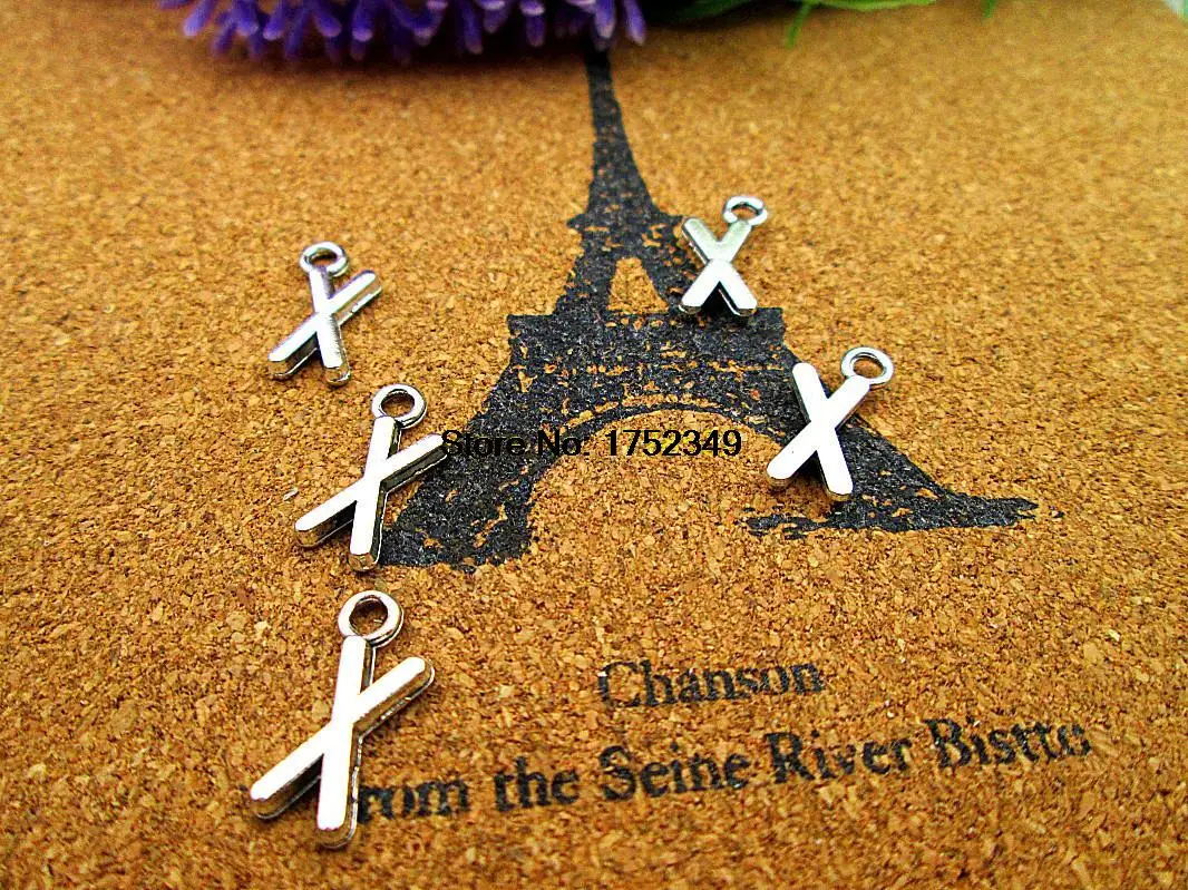 30 шт алфавитные буквы подвески античные шелковые алфавиты/буквы X 16 мм Подвески |