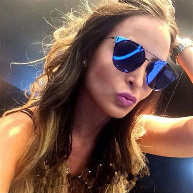 

2018 New fashion oval retro-sunglasses women women brand designer Mirror coating Sun Glasses men zonnebril gafas de sol mujer
