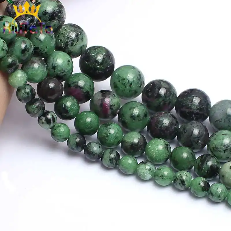 Натуральный Epidote Rubys камень циозит круглые свободные шарики для изготовления