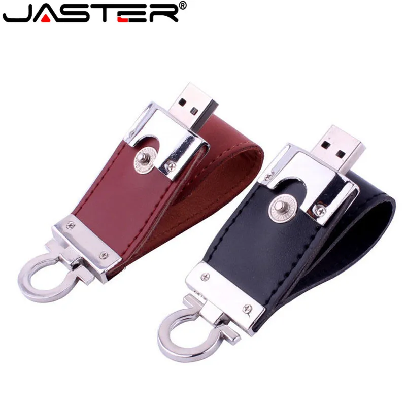 JASTER Горячая продажа металлический кожаный брелок флешки usb флеш-карта накопитель