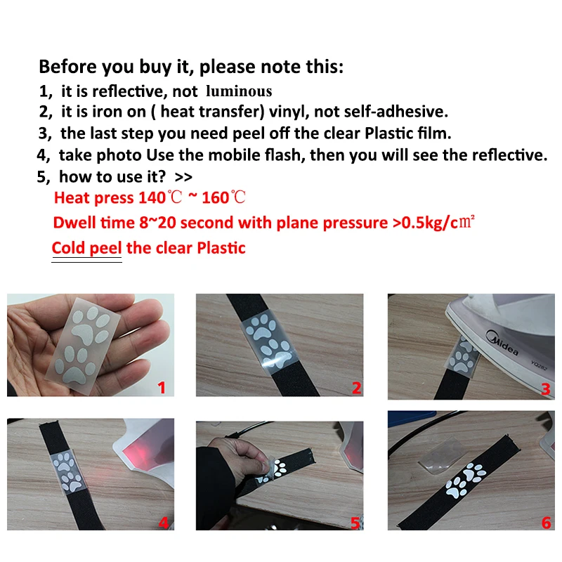 Высокая видимость Серебряная светоотражающая лента теплопередача виниловая