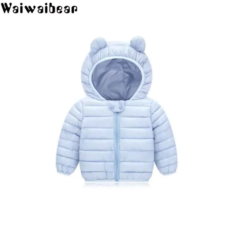 Waiwaibear/зимние пальто для малышей пуховик детская одежда с капюшоном маленьких