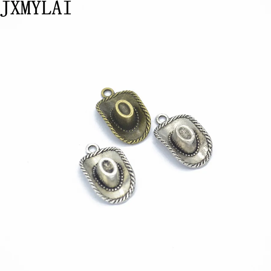 JXMYLAI DIY ювелирные кулоны в виде ковбойской шляпы Античные Подвески из сплава для