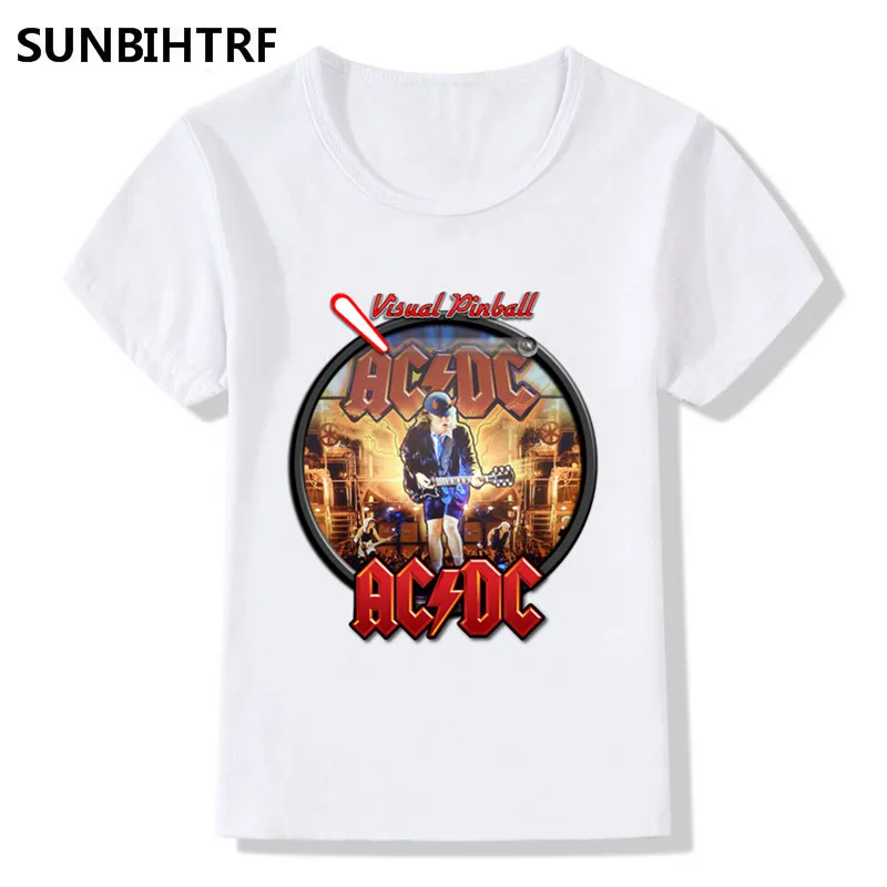 2018 группа AC/DC Rock Design забавная крутая детская футболка Топы с короткими рукавами