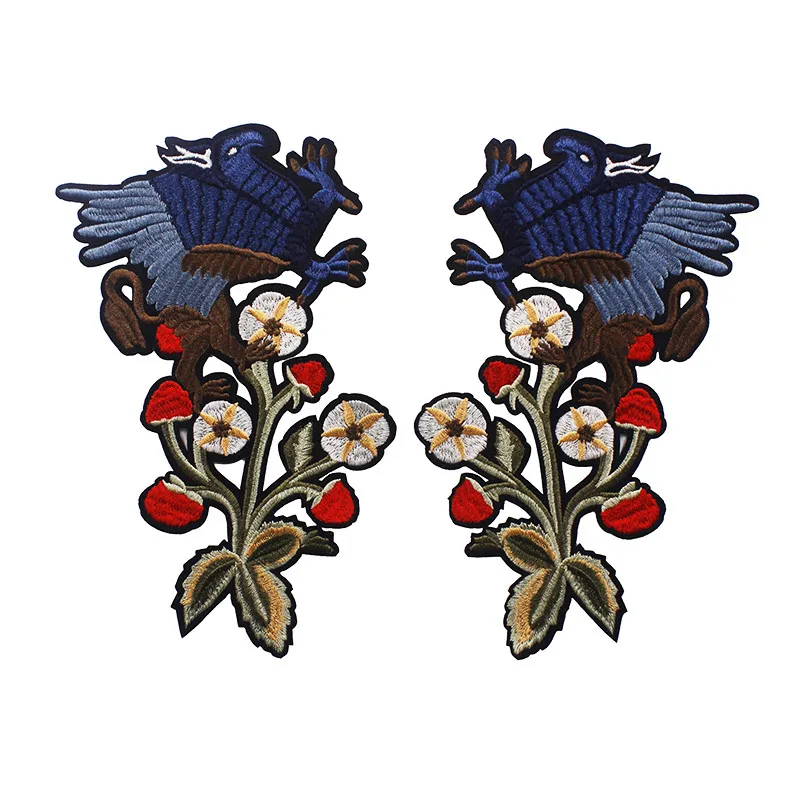 10 пар уникальные птицы цветок пара заплатки из кружевной ткани вышивка