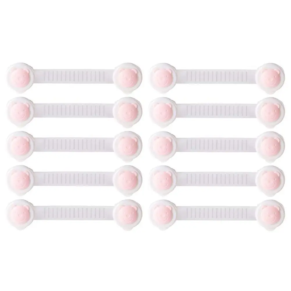 10x Child Kid Baby Safety Locks Cabinet Door Fridge Drawer Cupboard Adhesive Lock Latch Bear Anti-grip Refrigerator Lock-pink |