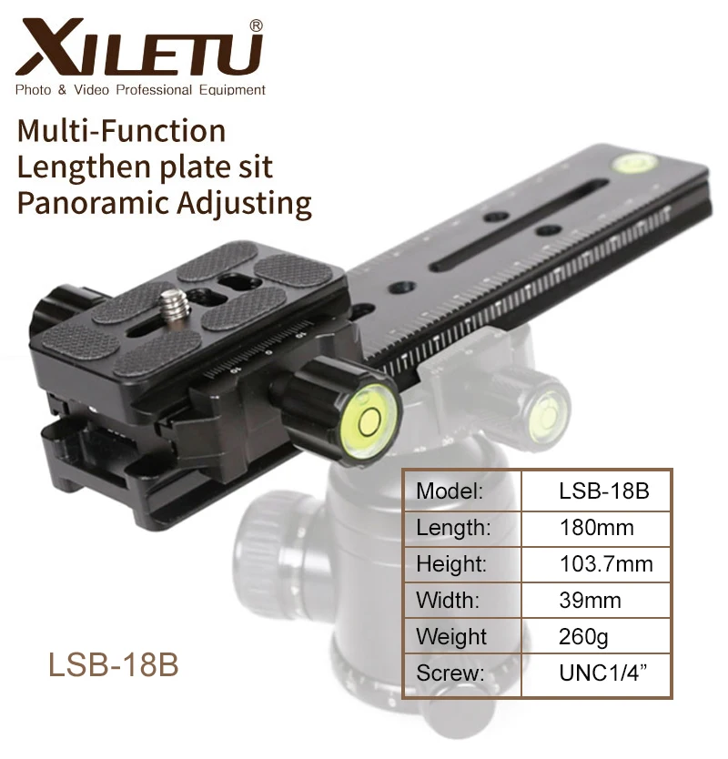 XILETU LSB-18B удлиненная БЫСТРОРАЗЪЕМНАЯ пластина комплект 180 мм Узловая направляющая для штатива многофункциональные универсальные аксессуары для фотосъемки