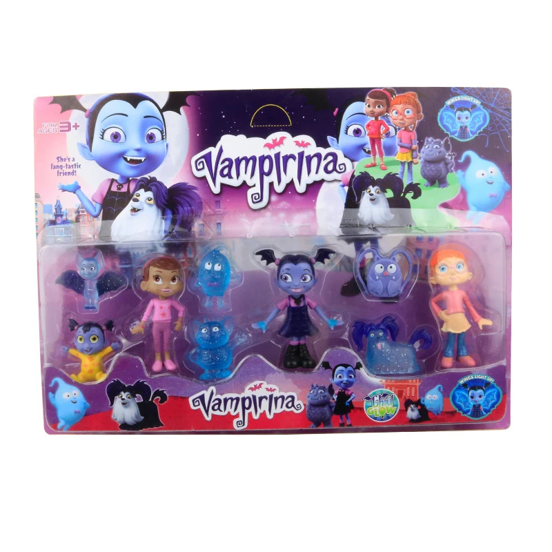 9 шт./лот фильм Junior Vampirina игрушки девочка собака смолы куклы аниме фигурки Brinquedos для детей подарок на вечеринку