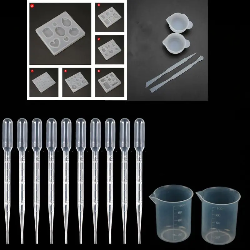 

New 1 Set Geometry Epoxy Resin Silicone Molds Large Art Resin Molds for DIY Charms Crafts Decor Jewelry Making