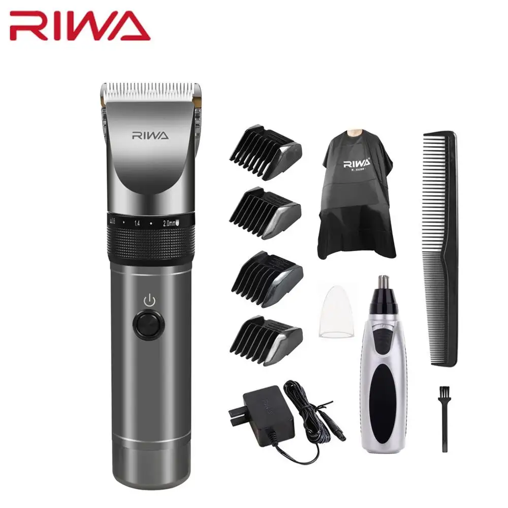 With Nose Trimmer 3 Riwa профессиональная машинка для стрижки волос 2000 мАч литиевая батарея Алюминий 100-240 В машинка для стрижки волос X9 триммер для волос Бритва для волос - Цвет: With Nose Trimmer 3