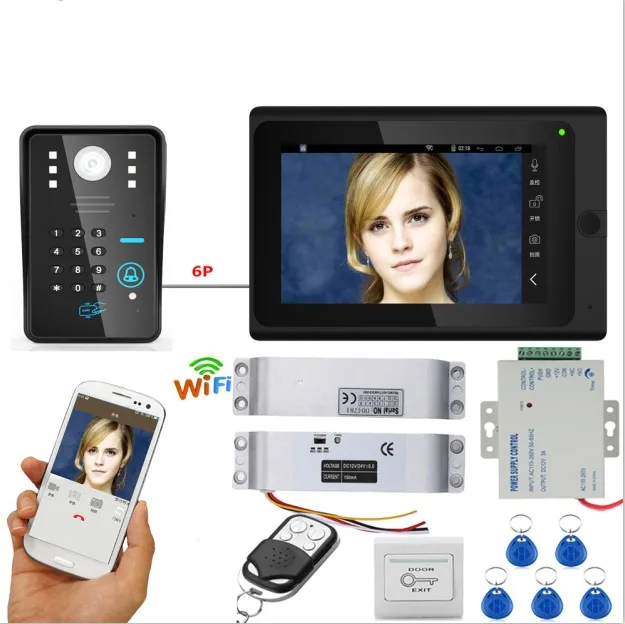 SmartYIBA 7 &quotмонитор Android IOS APP Wifi беспроводной видео телефон двери дверной звонок