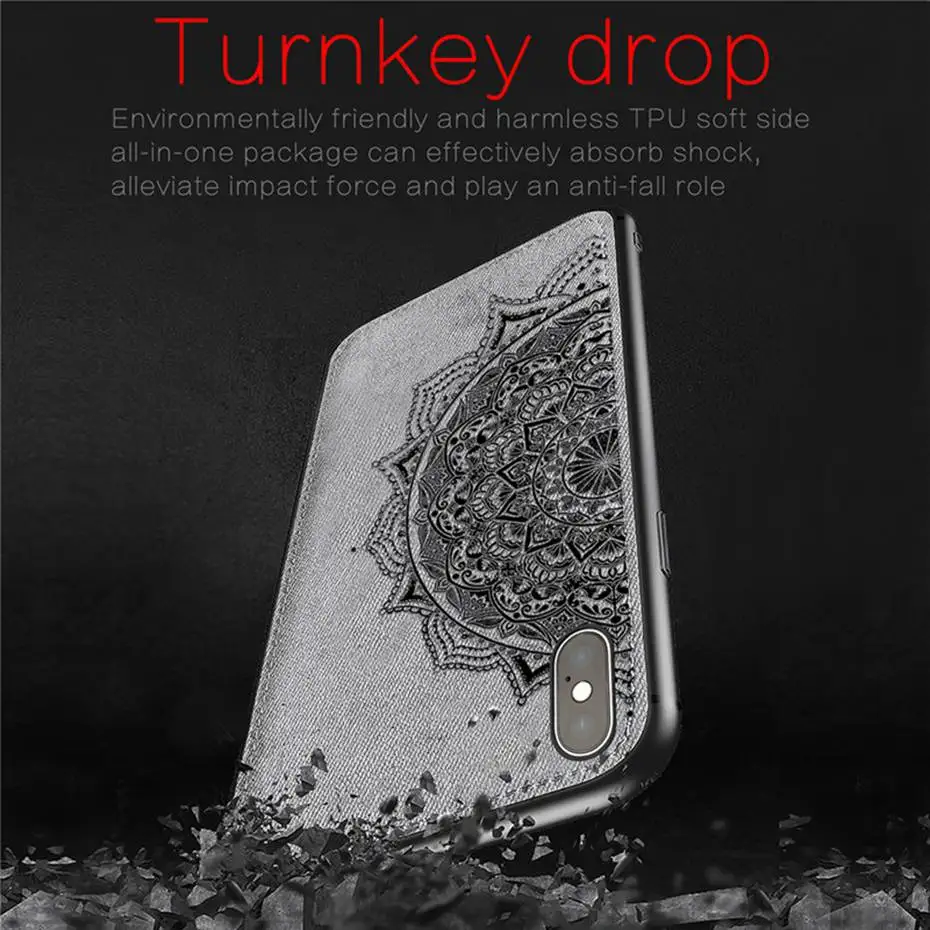 Тканевый 3D-чехол с тиснением для iPhone XR XS Max X 6 6S 7 8 Plus Samsung galaxy S9 S10 S10e M10 M20 - купить по