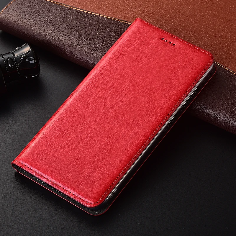 Роскошный чехол для телефона, чехол для Asus Zenfone Max Pro M1 ZB602KL, чехол из натуральной кожи с откидной крышкой и подставкой, дизайнерский чехол для телефона - Цвет: Красный
