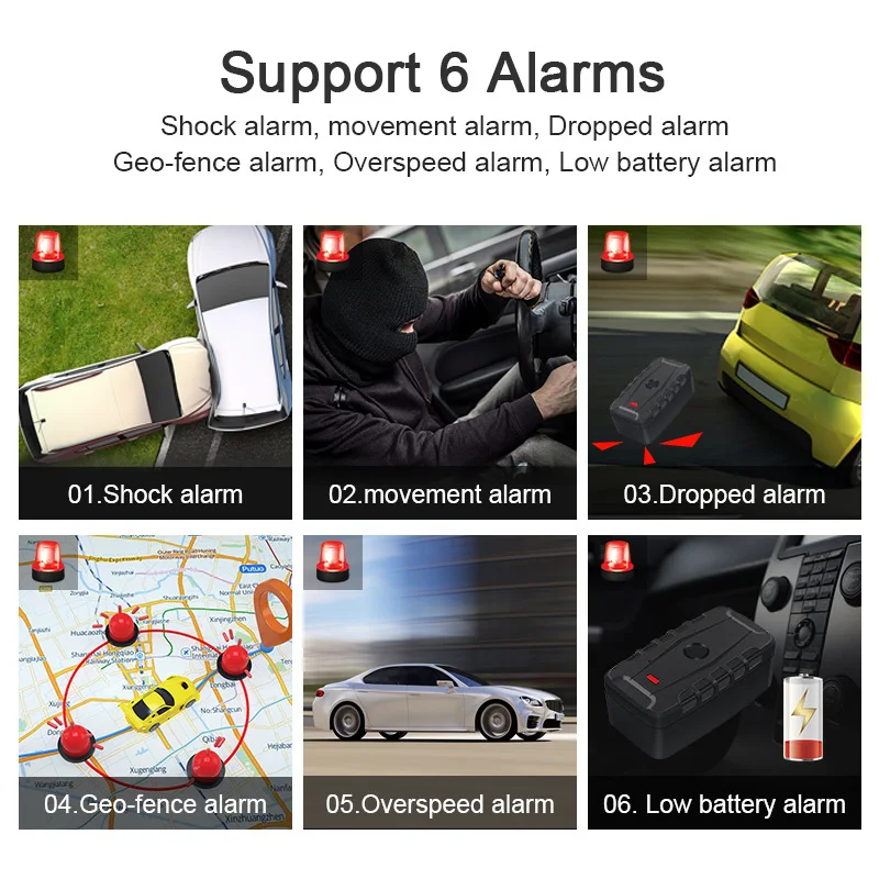$60.99 Car GPS Tracker LK209C 20000mAh 240 Days Standby Asset GPS Tracker Waterproof Magnet Locator Drop Shock Alarm Lifetime Free APP