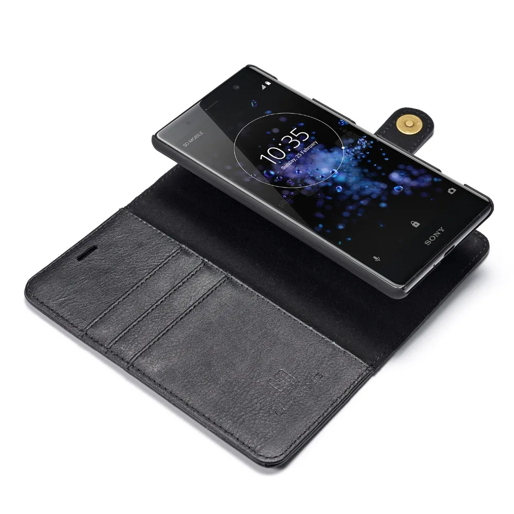 2 в 1, кожаный чехол-бумажник с откидной крышкой для sony Xperia XZ3 XZ2 XZ1 XZ XZS X, компактный чехол со слотом для карт, магнитный Ретро Чехол-держатель