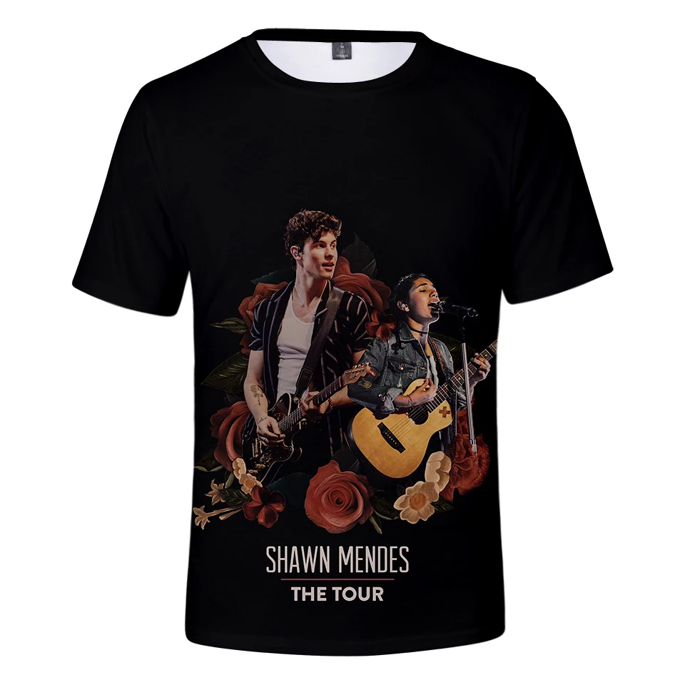 Женская футболка в стиле Харадзюку Shawn mendes с коротким рукавом и электронной