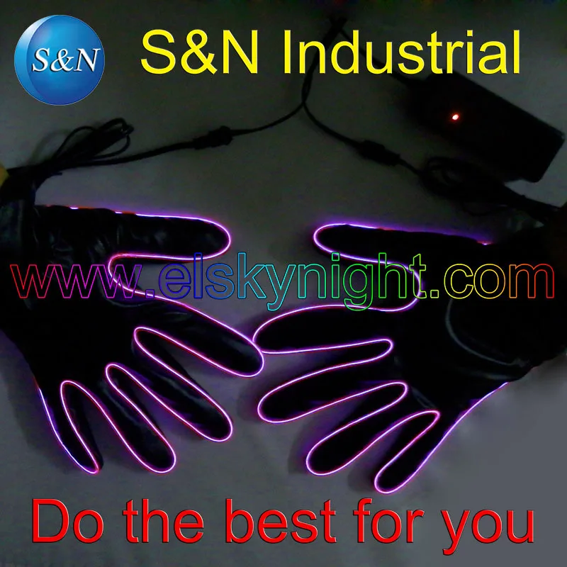 

Pink el wire glove PU+2AA el inverter+ free shipping