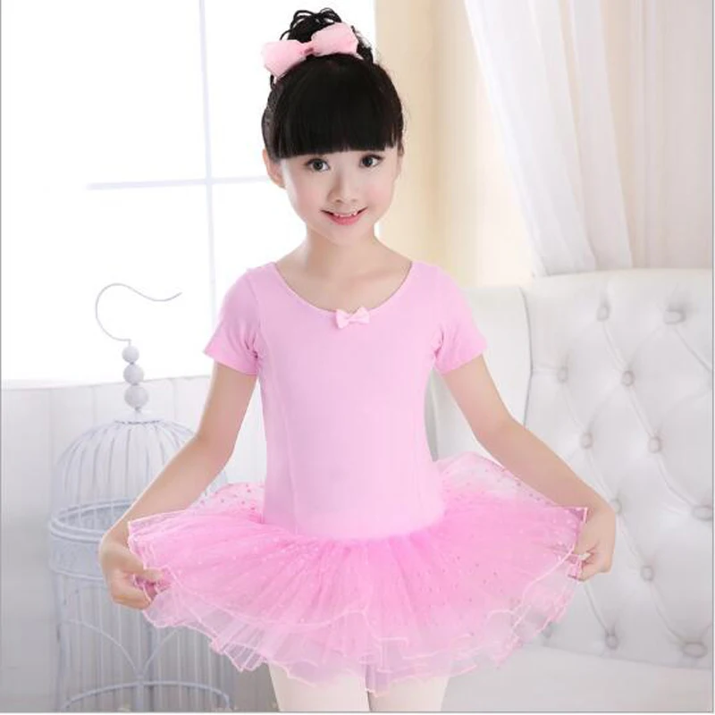 Bazzery Veil Ballet Dress for Girls Dance Wear Bow Decorate U Neck Tutus Kids Stage Performance Skirt Pink / Black | Тематическая