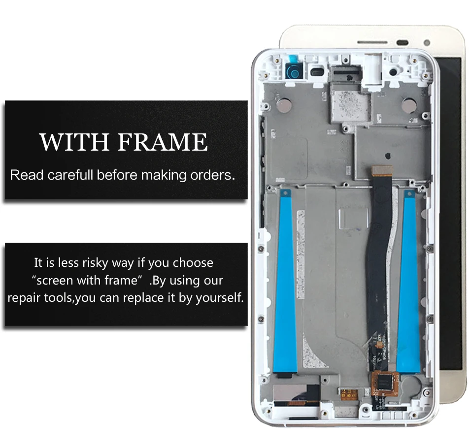 For Asus ZenFone 3 ZE552KL LCD Display Panel Touch Screen Digitizer Assembly With Frame 5.5&quotFor ZE 552KL Z012D Z012DC Z012DA | Мобильные