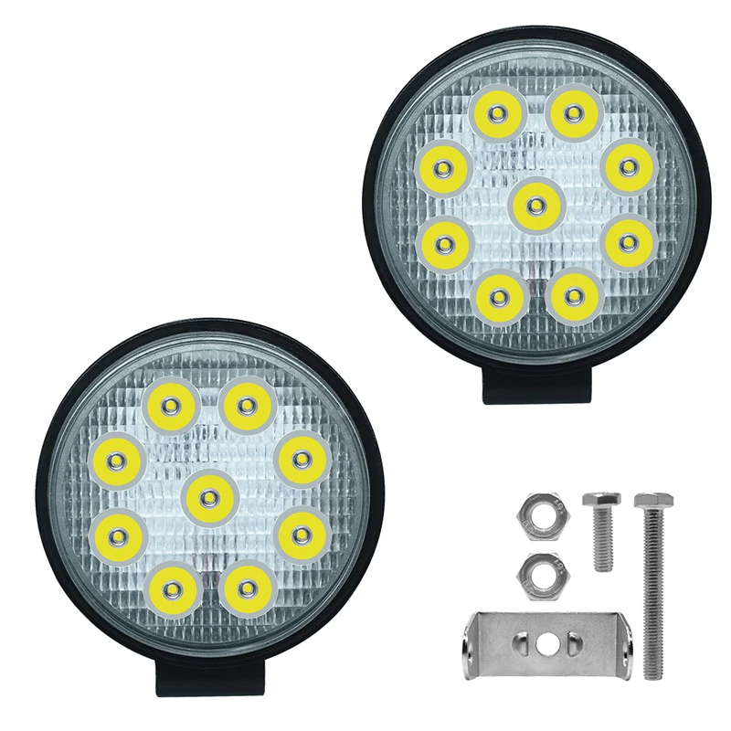

1pair Car Working lights 12v 27w LED bar Headlights Motorcycle Auxiliary driving lamp 6000K headlamp automobile Fog lamp