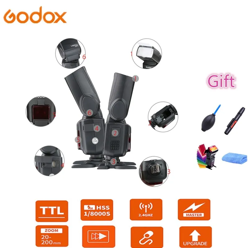 Godox Ving V860II S N C F O Вспышка Speedlite TTL HSS Li Battery для Sony Nikon Canon Olympus Fujifilm|Фотовспышки| |