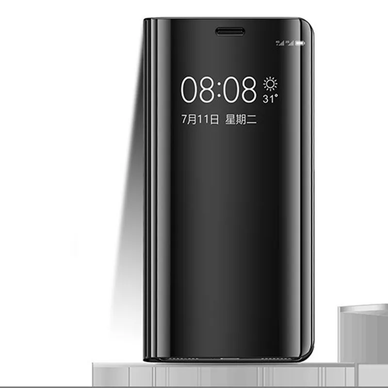 Зеркальные кожаные флип Чехлы для Huawei Mate 10 9 Pro 8 Coque P9 P10 Plus P20 прозрачный умный
